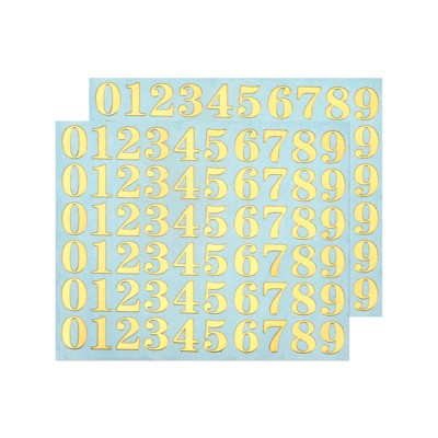 Unique Bargains 3D Small Self-Adhesive 0 to 9 Number Resin Stickers 2 Sheets