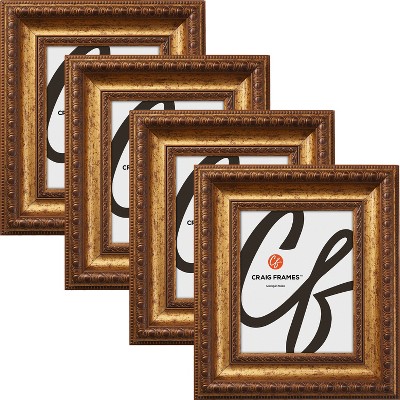 Craig Frames Arquadia Aged Gold Single Image Picture Frame, Set of 4