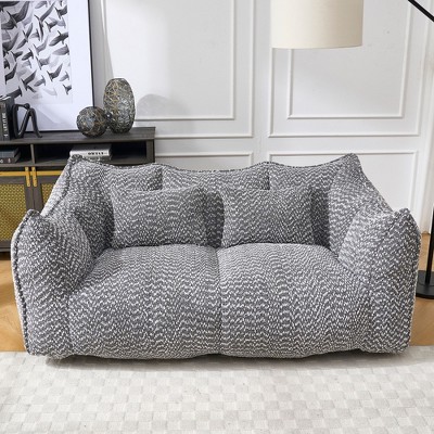 NicBex 73" Chenille Bean Bag Couch with High-Elasticity Foam,Giant Bean Bag Chair for Adults,Comfy Chair for Bedroom,Living Room Furniture