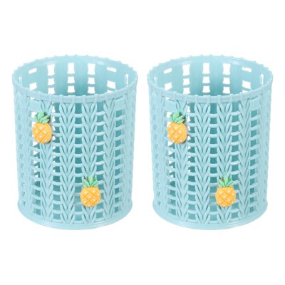 Unique Bargains Plastic Pineapple Decor Decorative Large-capacity Pencil Holder 3.1x3.1x3.9 Inch
