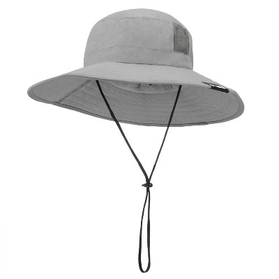 Tirrinia Unisex Wide Brim Sun Hat with Adjustable Drawstring, Casual Large Boonie Fishing Hiking Camping Outdoor Solid Sun Cap