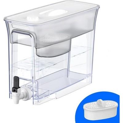 Waterdrop 35-Cup Slim Water Filter Dispenser, Large Capacity,White (with 1 Filter)