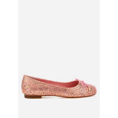 Apollon Bow Detail Embossed Suede Ballerinas Women