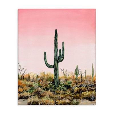 Stupell Industries Saguaro Glow Cactus Canvas Art