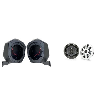 Kicker 45KM654 6.5" Marine Speakers and Rear Speaker Pod 6.5in Compatible with Ford Bronco 2021-2025 2-Door