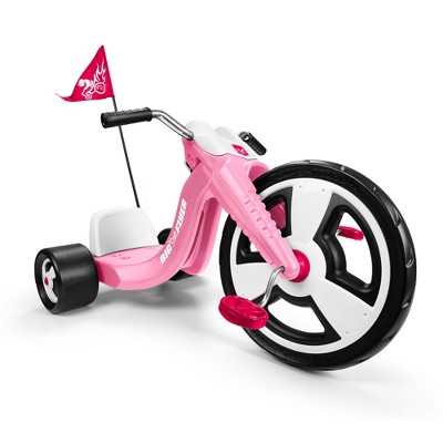 Radio Flyer Big Flyer Sport with Large Front Wheel and Adjustable Seat for Kids, Outdoor Activities, and Recreational Sports, Pink