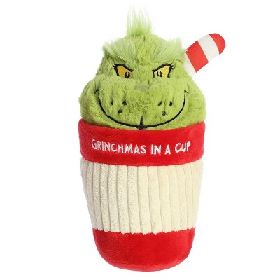 Aurora Small Grinchmas Cup Dr. Seuss Festive Stuffed Animal Multicolor 9"