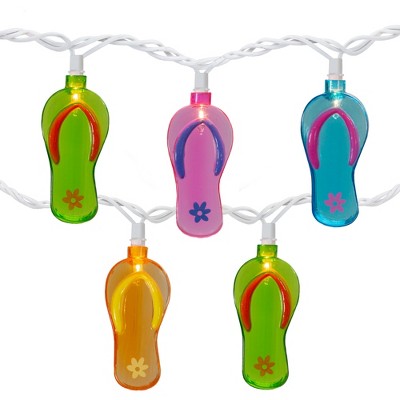Northlight 10 Ct Multi Color Flip Flops String Light Set - 7.25' White Wire
