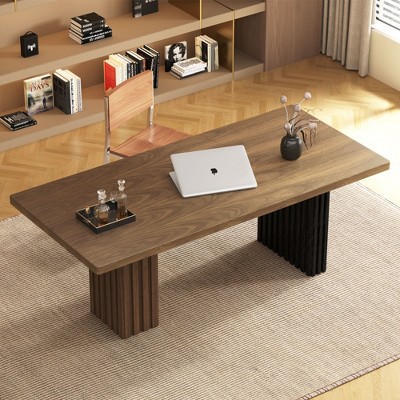 Gaoyangjiaju 70.8 Inch Dining Table for 6 - 8 People with Wooden Top