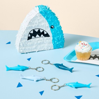 12ct Party Favor Shark Key Chains Blue/Silver - Spritz™