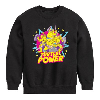 Boys' - Teenage Mutant Ninja Turtles - Turtle Power 90s Graphic Long Sleeve Fleece Sweatshirt