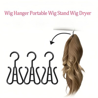 Labhairs 10-Pack Portable Wig Hangers – Space-Saving, Durable Plastic Stands for Drying, Styling & Organizing Wigs or Hats | Compact for Home Use