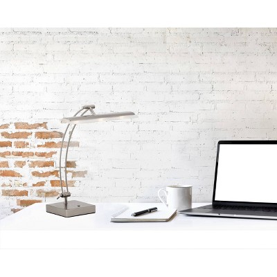 13" x 19" Esquire Desk Lamp (Includes LED Light Bulb) Silver - Adesso: Modern Adjustable Metal Task Lighting, ETL Listed