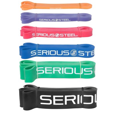 Serious Steel Fitness 41 Inch Resistance Band, Complete Set, 6 Piece Set