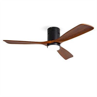 TOBILI Hot sales Ceiling Fan with Lights 52 Inch Flush Mount Ceiling Fan,Wood Blades Modern Outdoor Ceiling Fans for Bedroom/Farmhouse/Patio/Indoor