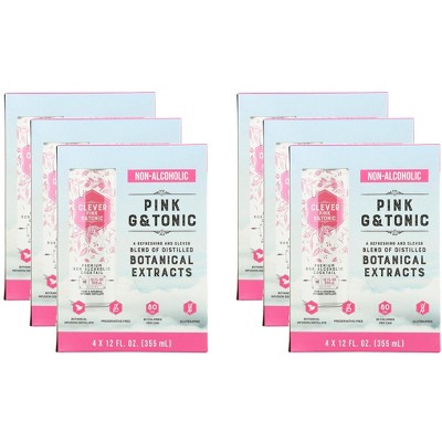 Clever Mixer Pink G & Tonic - Case of 6 - 4 cans/12 fl oz.