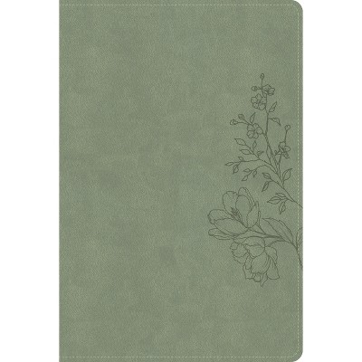 CSB Large Print Thinline Bible, Digital Study Edition, Sage Suedesoft Leathertouch - by  Csb Bibles by Holman (Leather Bound)