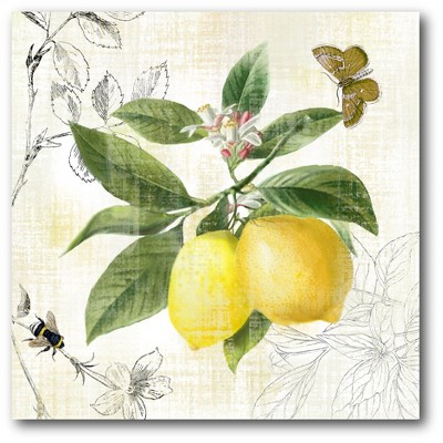 Courtside Market Linen Lemons I Gallery-Wrapped Canvas