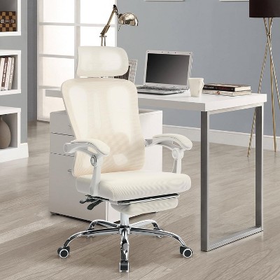 Acekool Mesh Office Chair with Footrest, Ergonomic Desk Chair with Lumbar Support, Adjustable Executive Computer Chair with Wheels (Multiple Colors)