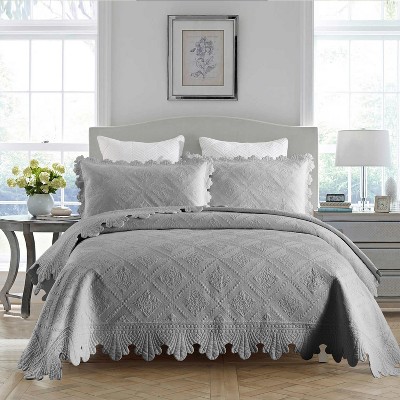 Marcielo 3 Pcs Cotton Lightweight Oversized Bedspread Quilt Set