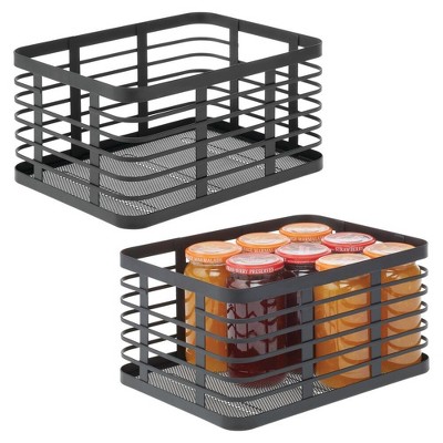 Metal Pantry Basket with Handles