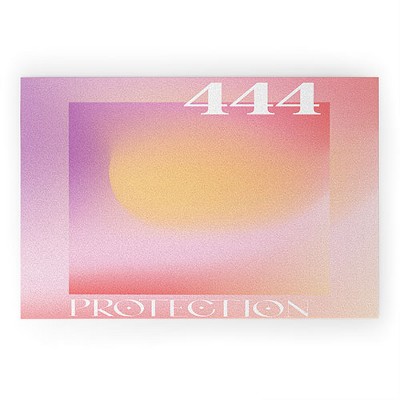 April Lane Art Gradient Angel Number 444 Welcome Mat - Deny Designs