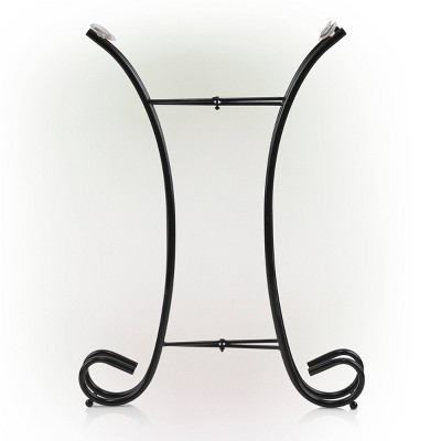 23" Iron Birdbath Stand Black - Alpine Corporation: Weather-Resistant Outdoor Decor, No Assembly Required