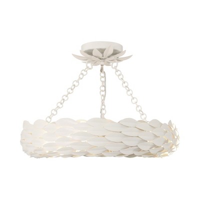Crystorama Lighting Broche 6 - Light Semi-Flush Mount in  Matte White