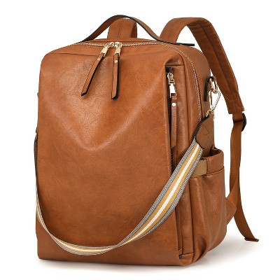 DOMETOUR Backpack Retro Style Backpack Multi-function PU Fashion Bag for Women