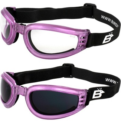 2 Pairs of Birdz Eyewear Cardinal Safety Goggles with Clear, Smoke Lenses