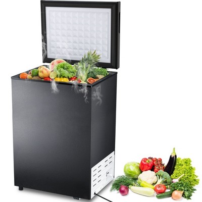 Kismile 3.5 Cu.Ft Deep Freezer, Chest Freezer with Two Baskets, Energy Saving and Low Noise,7 Temperature Settings