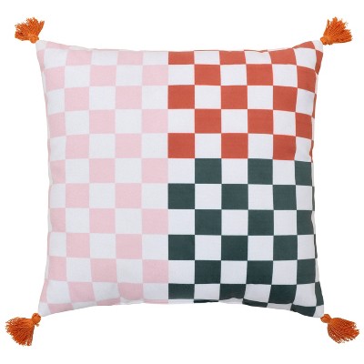 Reversible Embroidered Throw Pillow Checkered - Bullseye's Playground™