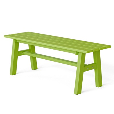 Karl Home | 47 In. HDPE Patio Bench with Metal Legs