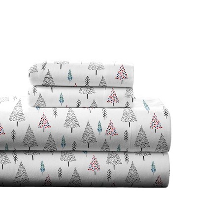 Pointehaven 180 GSM 100% Cotton Printed Flannel Deep Pocket Sheet Set