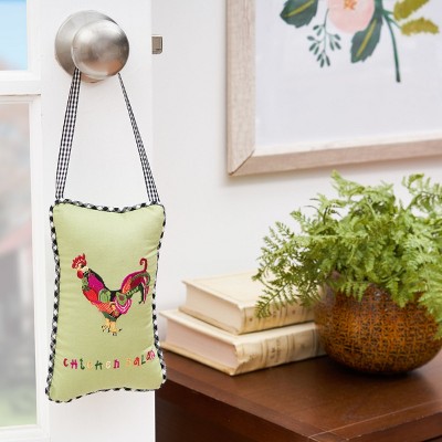 C&F Home Coq Au Vin Rooster Embroidered Doorknob Pillow