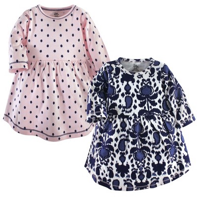 Yoga Sprout Baby and Toddler Girl Cotton Long-Sleeve Dresses 2pk, Ikat