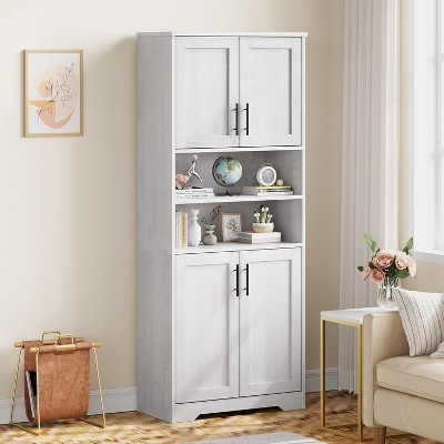 67in Tall Kitchen Storage Cabinet, Bathroom Cabinet with Adjustable Shelves, Freestanding Pantry Cabinet, Cupboard for Living Room, Dining Room