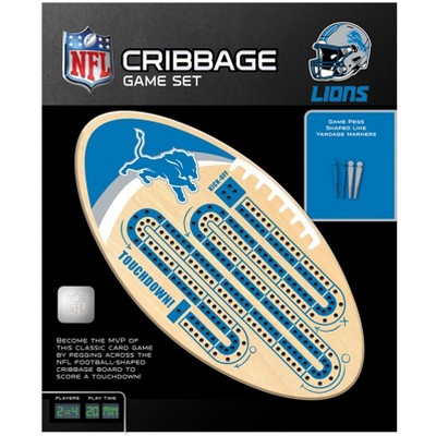 MasterPieces Officially Licensed NFL Detroit Lions Wooden Cribbage Game for Adults