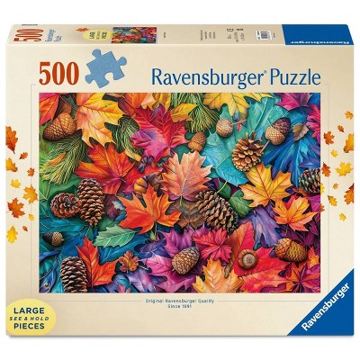 Ravensburger Autumn Riches Large Format Jigsaw Puzzle - 500pc: Creative Thinking Americana Theme, Paperboard Material