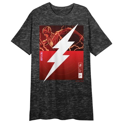 The Flash Movie Past Present Future Crew Neck Short Sleeve Charcoal Heather Women's Night Shirt