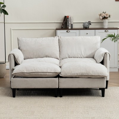 Convertible Combination Sofa Sofa U-Shaped Sofa with Footstools with Storage,  2-Seater Combination Sofa