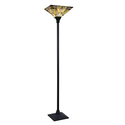 Chloe Lighting Kinsey Tiffany-Style Blackish Bronze 1-Light Floor Lamp 14" Shade