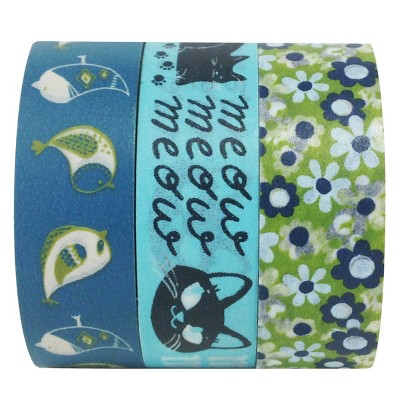 Wrapables Meow Meow Tweet Washi Masking Tape (Set of 3)