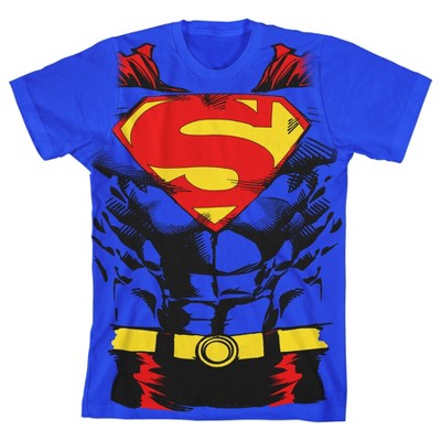 Superman Cosplay Costume Youth Royal Blue Graphic Tee