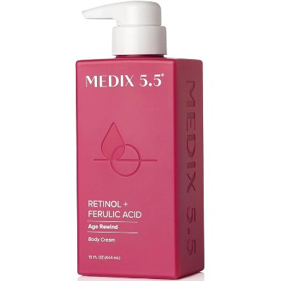 MEDIX 5.5 Age Rewind Retinol Body Lotion With Ferulic Acid | Firming Body Cream For Crepey Skin & Wrinkles, 15 Fl Oz