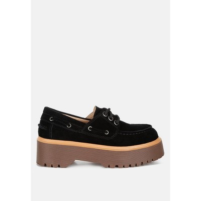 Cuckatoos Chunky Suede Oxford Loafers Women