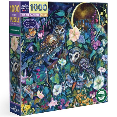 eeBoo Piece & Love: Moon Garden - 1000 Piece Puzzle - 23" Square Adult Jigsaw