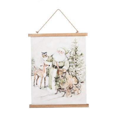 Gallerie II 19.69"H x 0.51"L x 15.75"W Winter Santa & Animals Wall Art