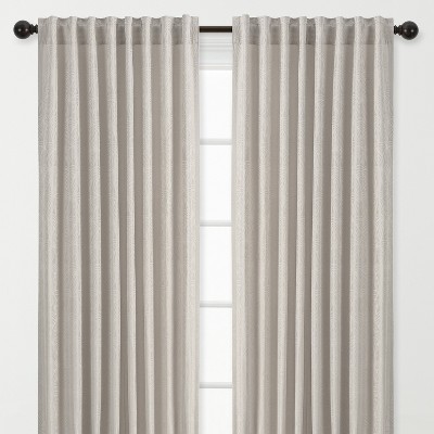 Chanasya 2pk Embossed Textured Sheer Window Curtain Panels - Set of 2