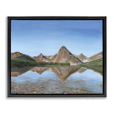 Stupell Industries Alpine Reflection Peaks Floating Frame Canvas Art